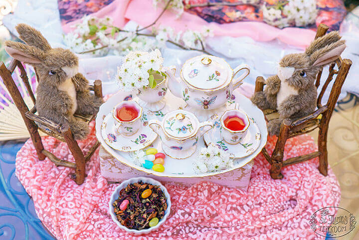 "Easter Basket" fruit tisane enjoyed by bunny friends!