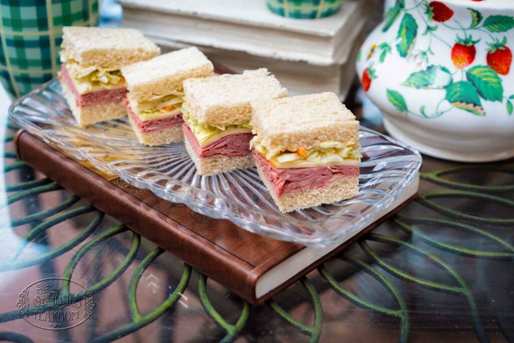 Corned Beef and Cabbage Afternoon Tea Sandwich Recipe St Patrick's Day Teatime