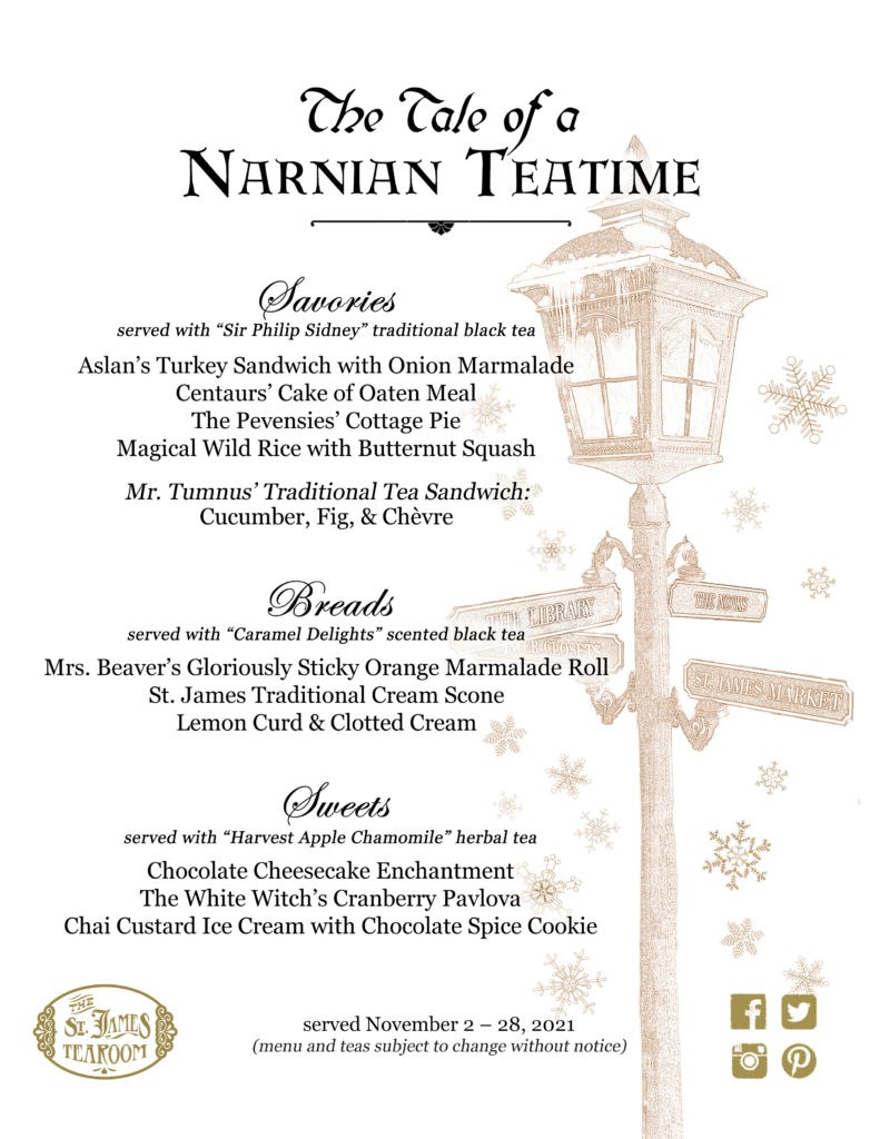 Tale of a Narnian Teatime Menu