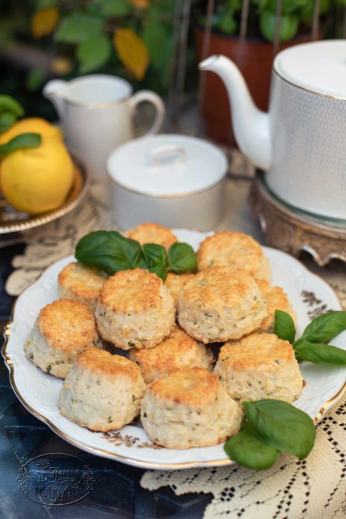 Basil Lemon Scones with Lemon Butter