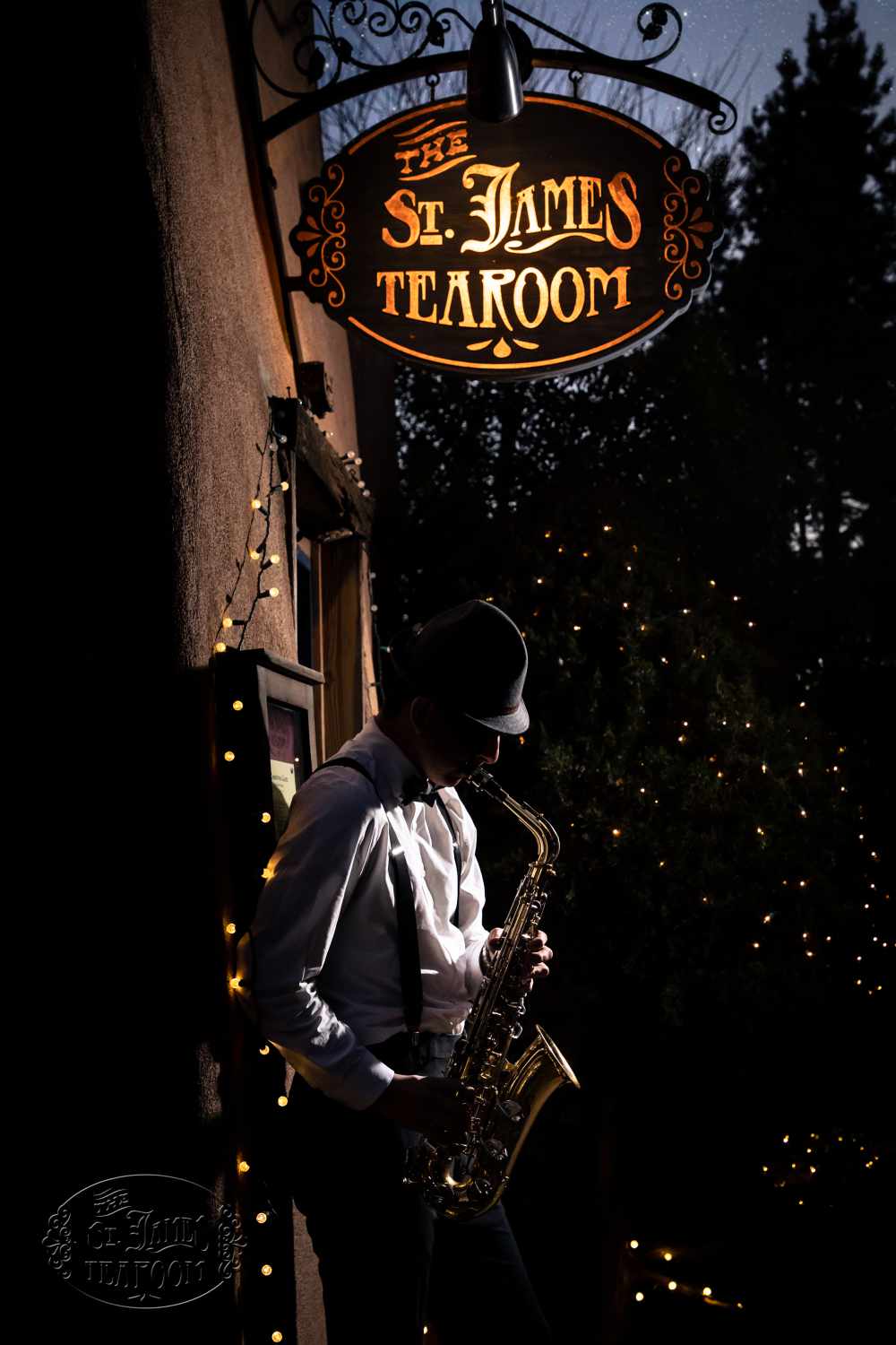 Fine Dining Experience Albuquerque Speakeasy Special Event Man Playing Saxophone