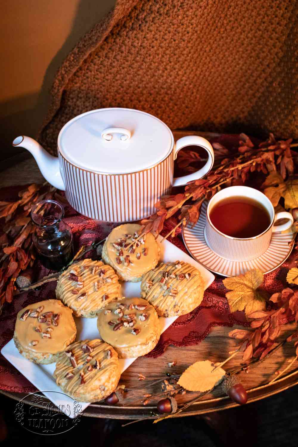 Gluten Free Pecan Scones Recipe with Molasses Glaze for Your Afternoon Tea