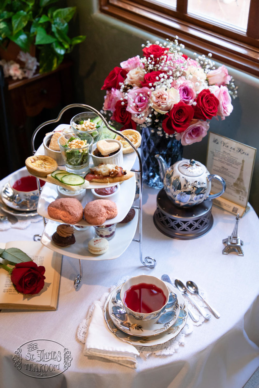 La Vie en Rose Afternoon Tea Menu - Dine in for 2 Styled with Roses