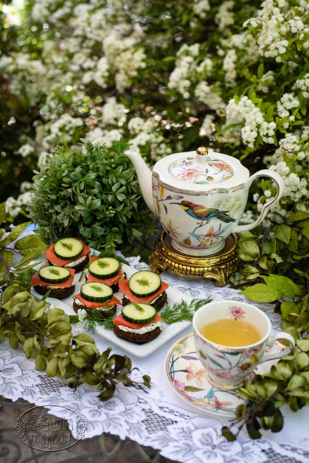 Smoked Salmon Cucumber Tea Sandwich Recipe with Dill