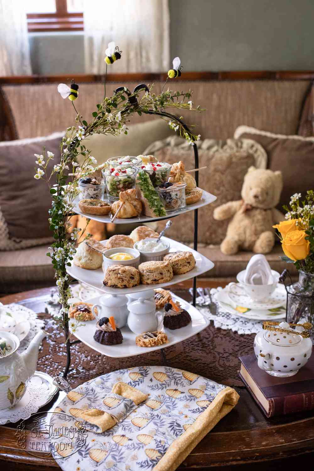 St James Tearoom Albuquerque - Tea in the Hundred Acre Wood Theme for Dine In