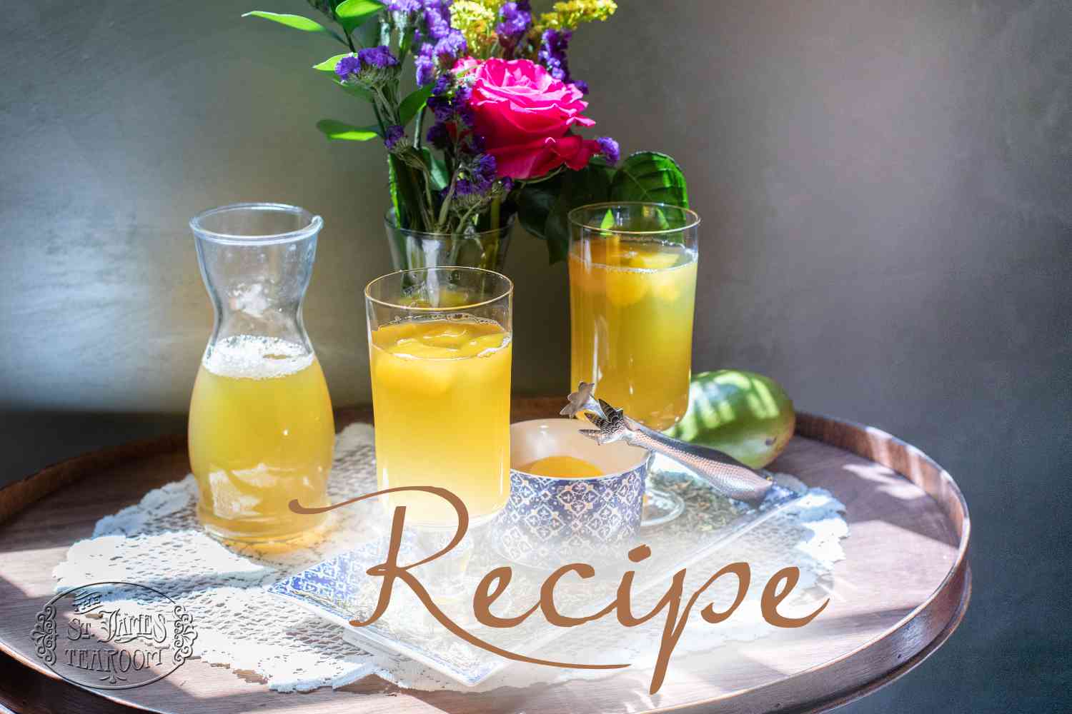 Iced Garden Bouquet Tea with Mango Nectar Recipe for Iced Tea Month