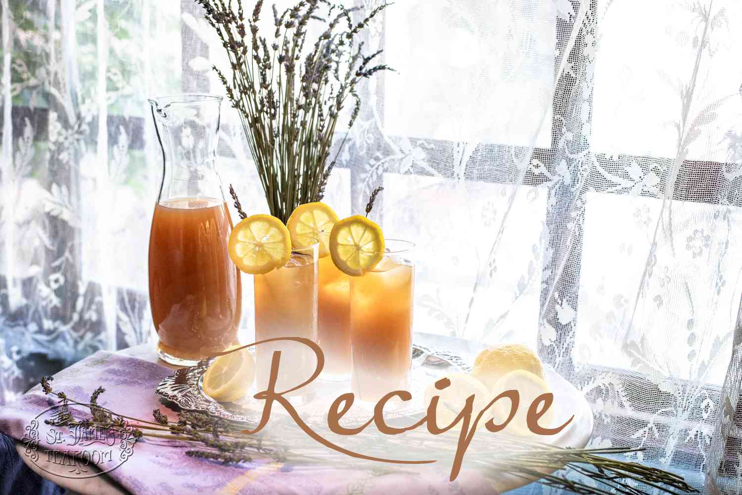 Iced Lavender Lemonade Recipe with Lavender Lace Tea and Brown Sugar