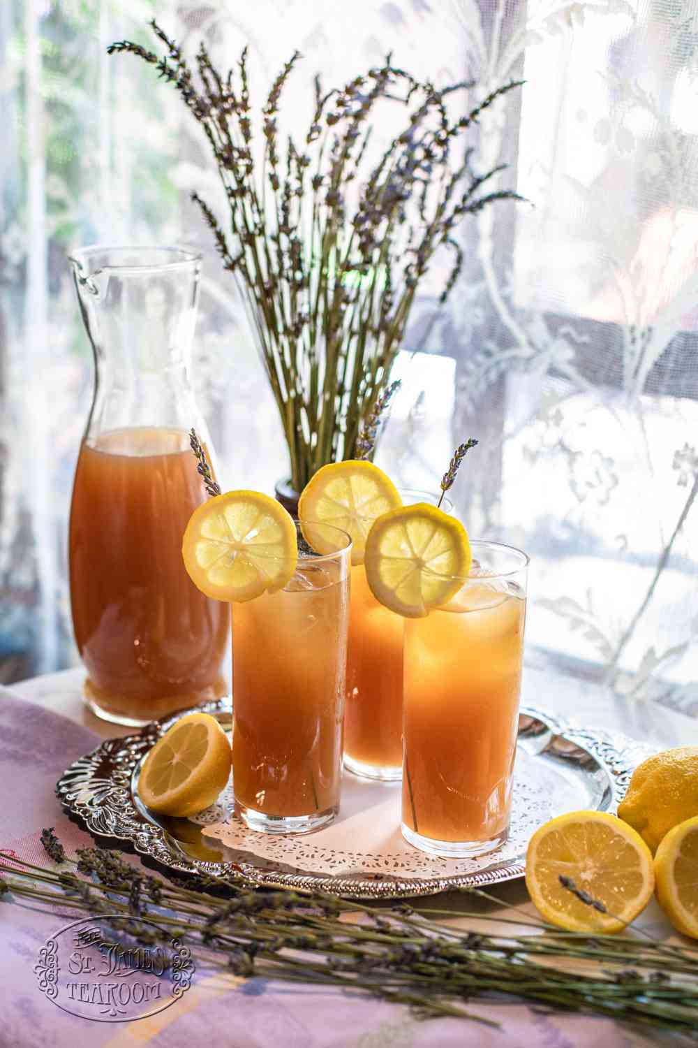 Iced Lavender Lemonade Recipe with Lavender Lace and Brown Sugar