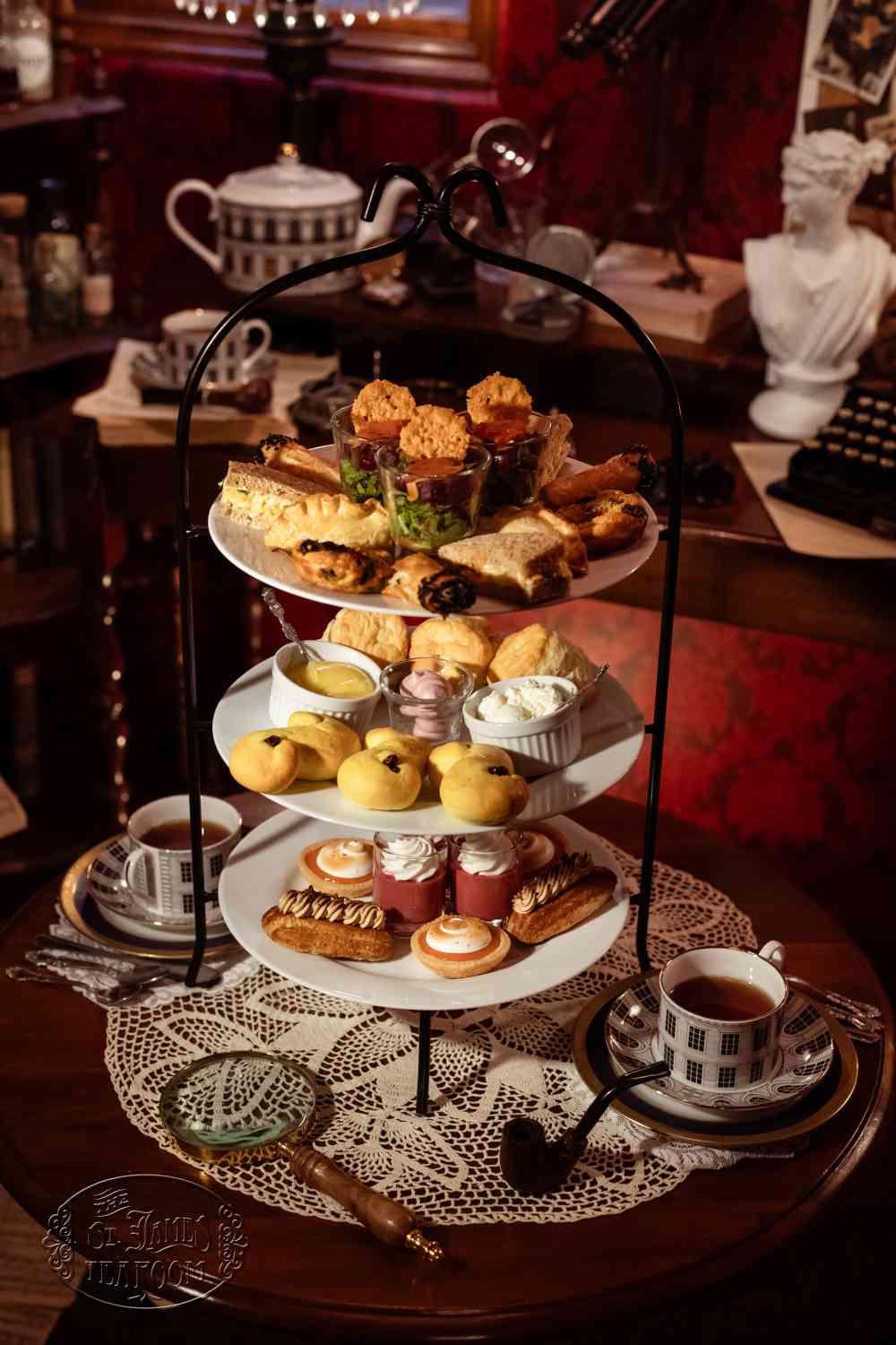 Afternoon Tea Menu - Sherlock Holmes Mystery Teatime - Dine in for 3