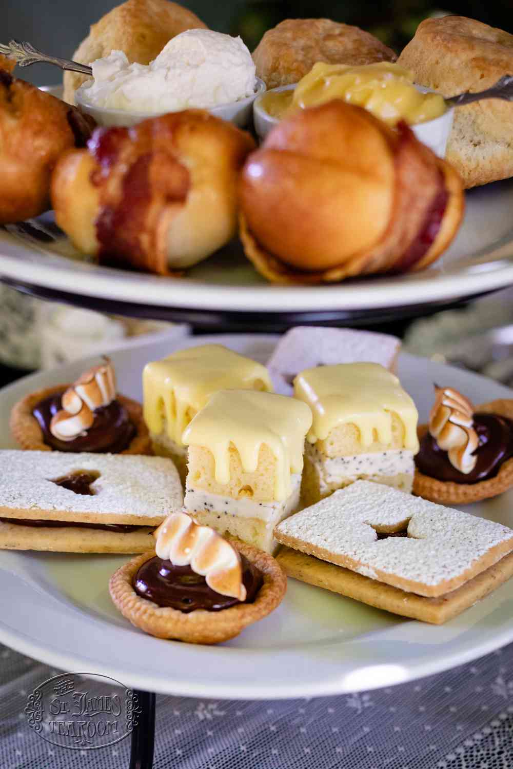 Whimsical Wonderland Afternoon Tea Menu - Dine In Tea Tray Close Up