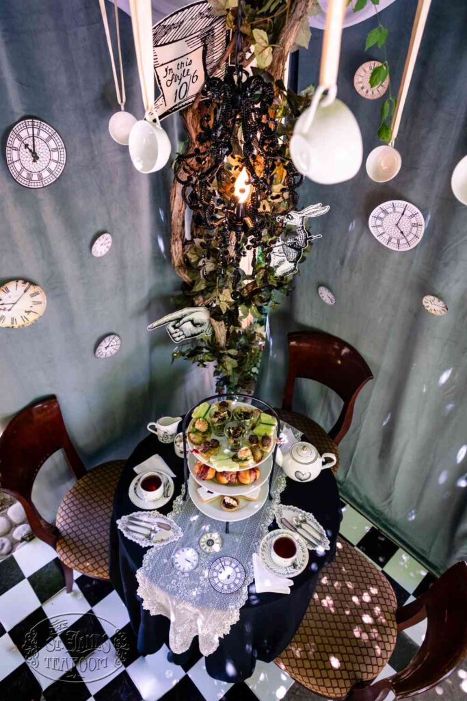 Whimsical Wonderland Afternoon Tea Menu - Dine In Tray Down the Rabbit Hole