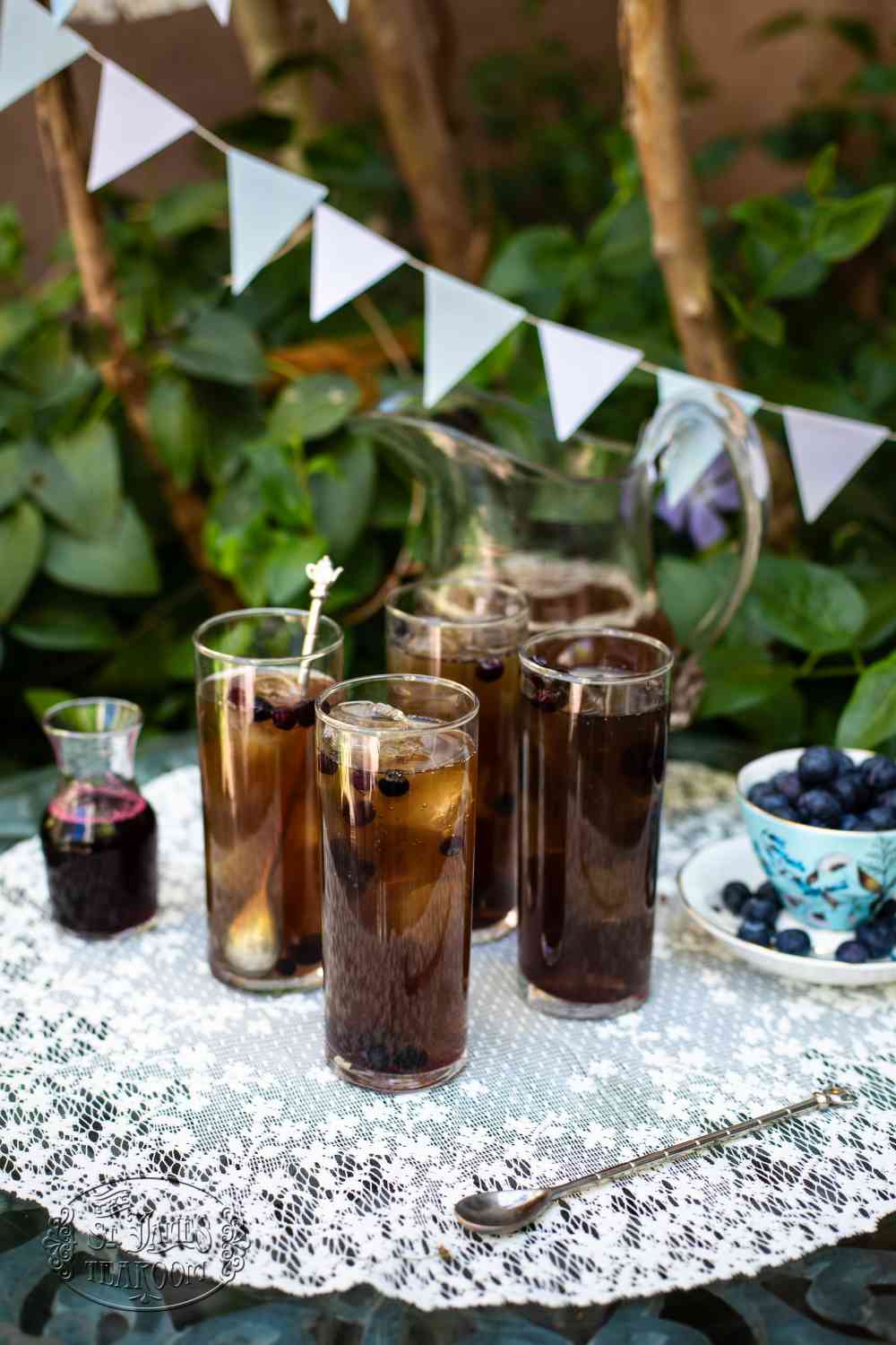 Blueberry Festival Iced Tea Recipe with Blueberry Simple Syrup and Blueberries