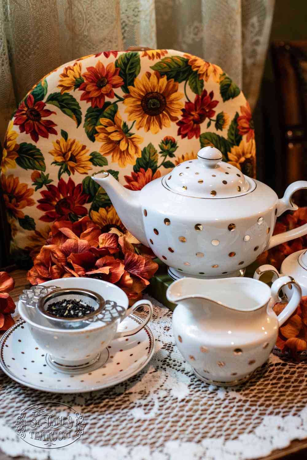 St. James Tearoom Albuquerque - Boutique Giftshop - Gold Dots China Pattern