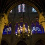 Notre Dame Cathedral Interior Chandelier and Pillars