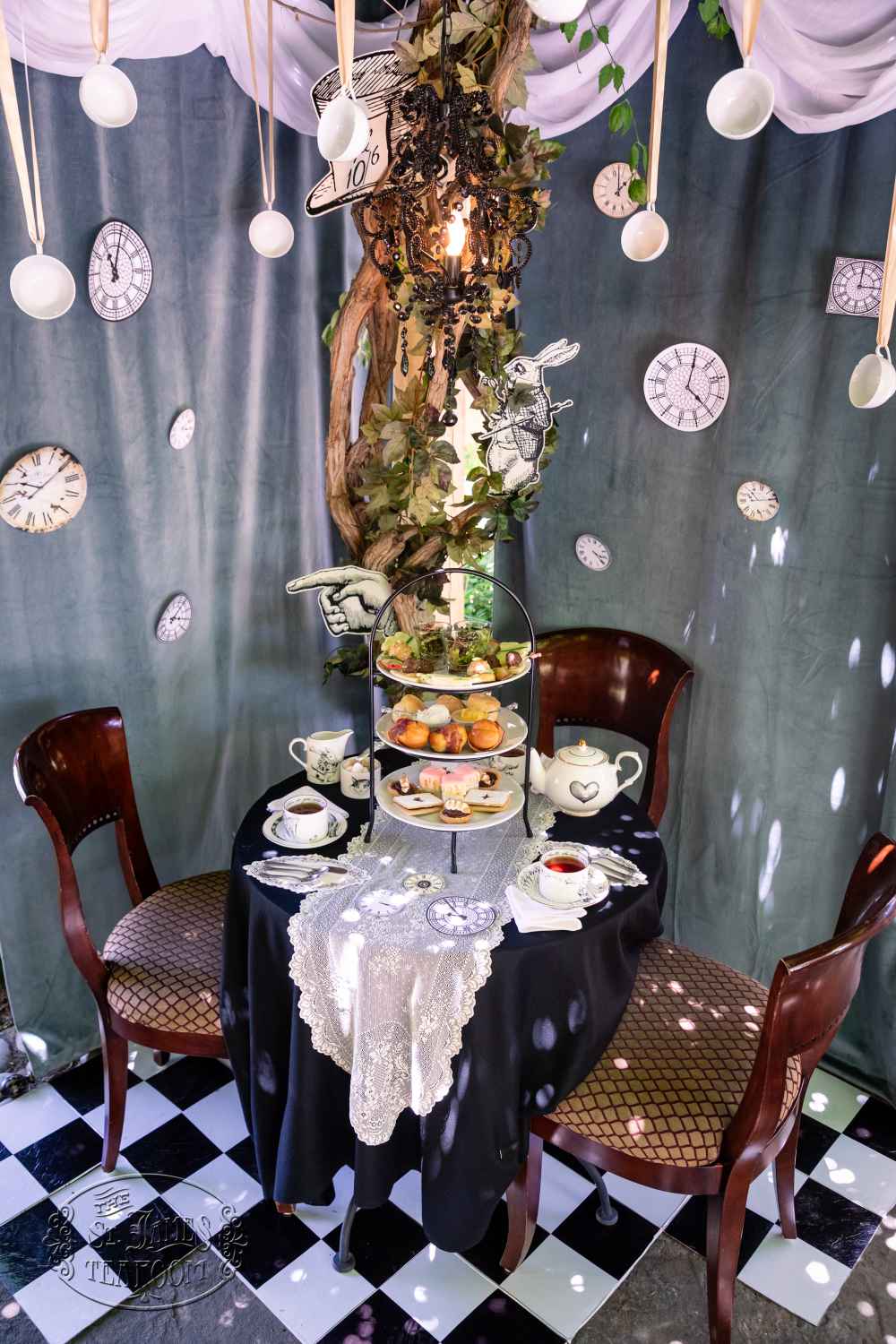 Whimsical Wonderland Tea Party Menu - Dine in Tray for 3 Stylized