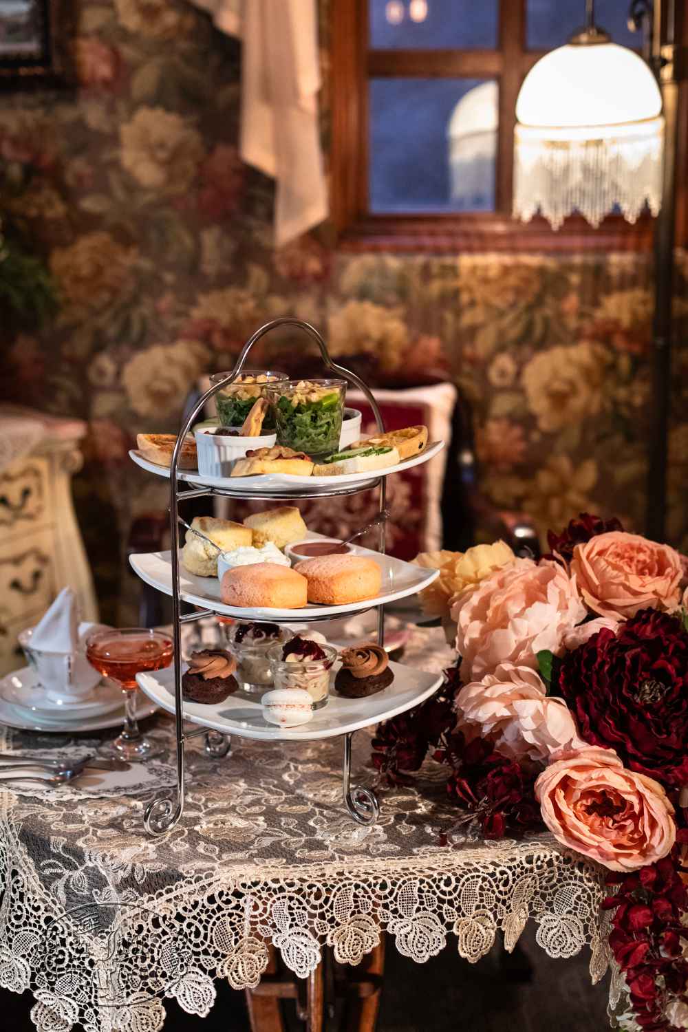 La Vie en Rose Afternoon Tea - Dine in Menu for 2 - Stylized with Roses