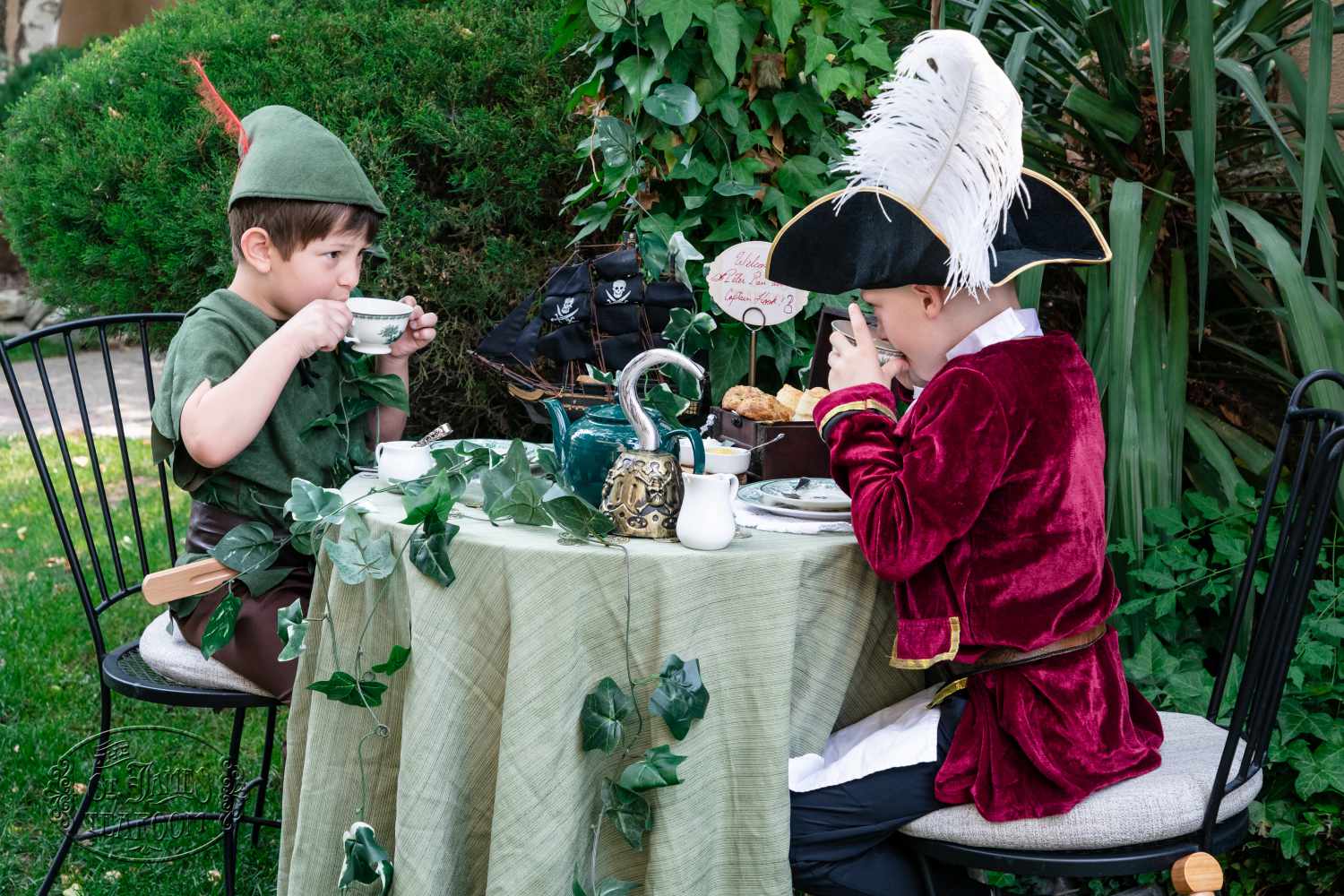 Peter Pan & Captain Hook Having Tea